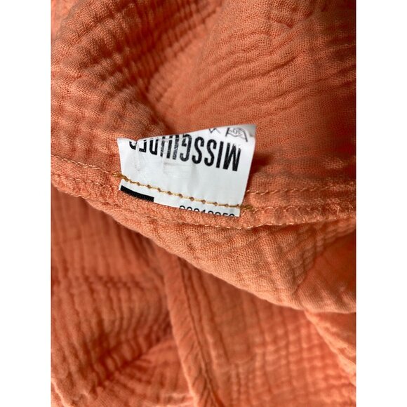 Peach Collared Button-Down Shirt Dress With Cinched Waist Size 6 Retro‎ Classic - Picture 4 of 4